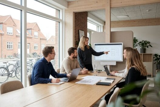 Dansk webbureau i ågård arbejder med design, SEO og digitale løsninger i et moderne kontor