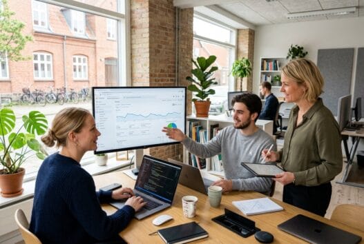 Webbureau i arnborg med dansk team, der arbejder med digital strategi og webudvikling på kontoret
