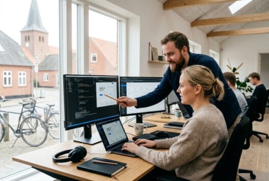 Moderne webbureau i Bredebro med skandinavisk team, der arbejder med design og digitale løsninger