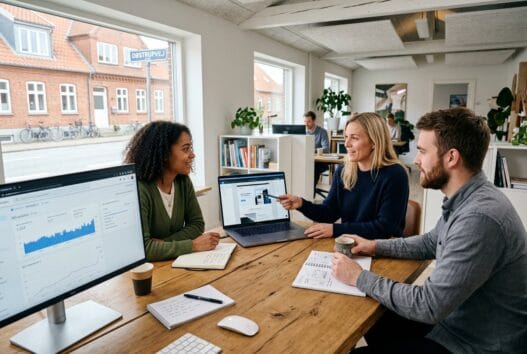 Moderne webbureau i Døstrup (6780) med dansk team, der arbejder med design og digitale løsninger