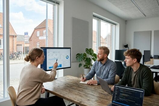Moderne webbureau i dybvad med skandinavisk team, der arbejder med design og digitale strategier