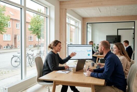Dansk webbureau i Gørding med team, der arbejder med digital strategi og design på kontoret
