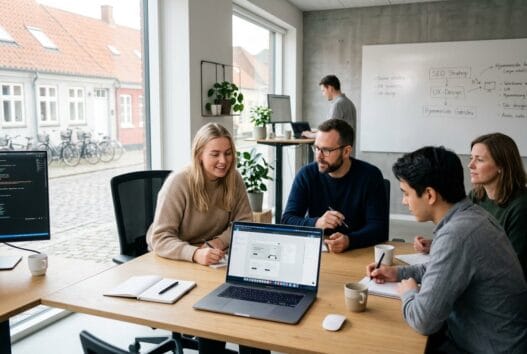 Dansk webbureau i Gørslev med team, der arbejder med design, SEO og digitale løsninger