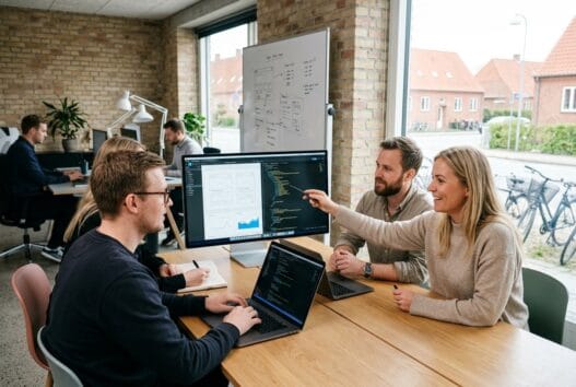 Skandinavisk webbureau-team arbejder med digitale løsninger i Grønhøj