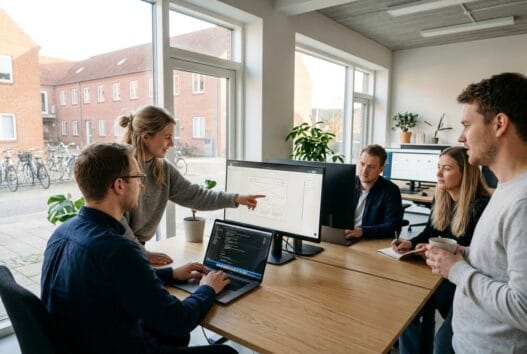 Dansk webteam arbejder med digitale løsninger på kontor i Herslev (5900)