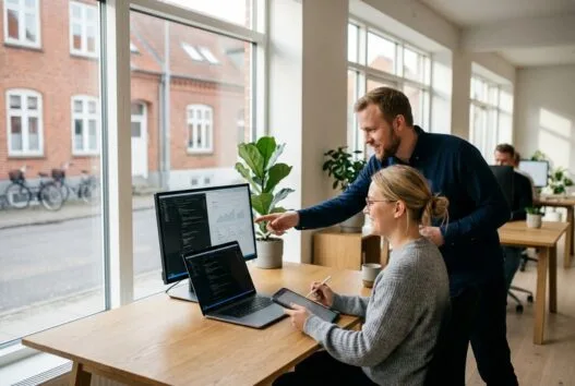 Skandinavisk team arbejder med webdesign og digitale løsninger i Hjørring