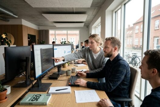 Dansk webbureau i Kærbøl med team, der arbejder med webdesign, SEO og digitale løsninger