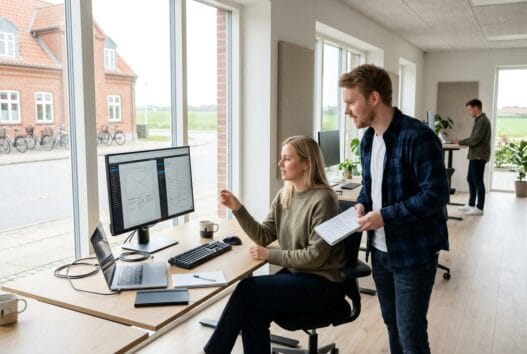 Moderne webbureau i kølkær med dansk team, der arbejder med design, data og digital markedsføring