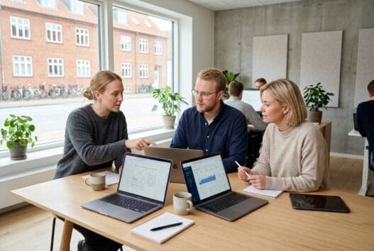 Moderne webbureau i Lillerød med dansk team, der arbejder med design, kode og digitale løsninger