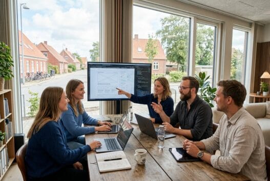 Moderne webbureau i lønborg med skandinavisk team, der arbejder med design og digital strategi