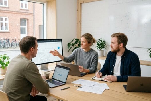 Skandinavisk team arbejder med webdesign og data i nørager (9610)