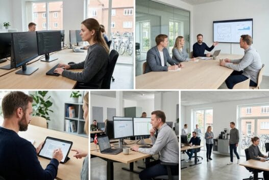 Webbureau i Øster Hurup med dansk team, der arbejder ved computer med digitale løsninger og analyser