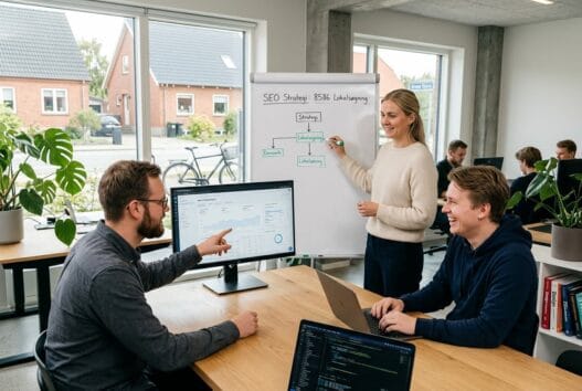 Webbureau i Ørum Djurs (8586) med team, der arbejder med digitale løsninger ved skærme