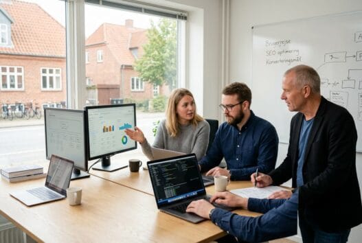 Skandinavisk webbureau i Overlade med team, der arbejder med digital markedsføring og webdesign