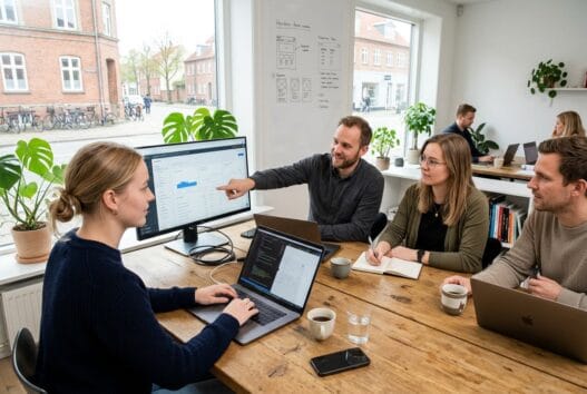 Webbureau i Rødby med skandinaviske medarbejdere, der arbejder med digital strategi og design på kontor