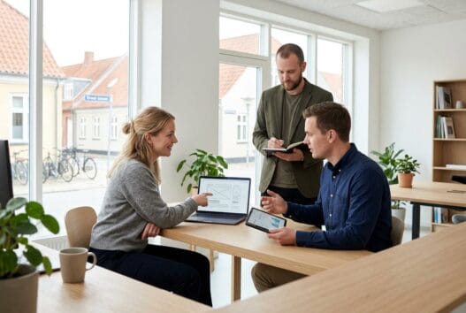 Webbureau i Saltum med dansk team, der arbejder med webdesign og digitale dashboards på kontor