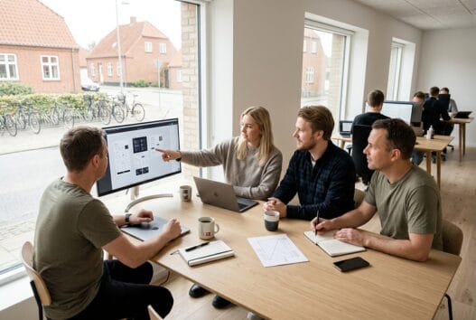Dansk webteam arbejder med design, kode og digitale dashboards i sinding