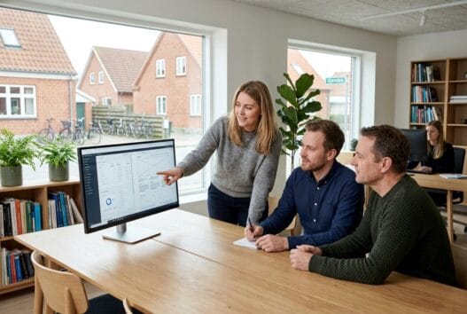 Skandinavisk webteam arbejder med digitale løsninger i sjørslev på moderne kontor