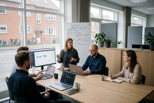 Skandinavisk team arbejder med webdesign og digitale dashboards i skærbæk (7000)