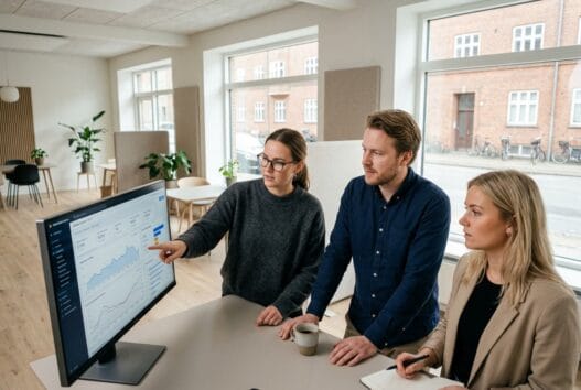 Moderne webbureau i snoghøj med dansk team, der arbejder med design, data og digital udvikling