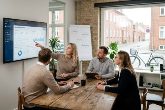 Moderne webbureau i Tandslet med danske kolleger, der arbejder med digitale løsninger ved computere