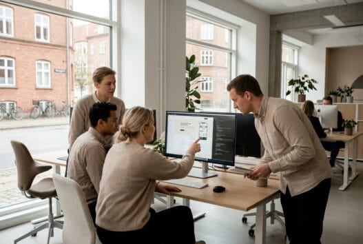 Webbureau i Valsgård med skandinavisk team, der arbejder med digitale løsninger ved computer og dashboards
