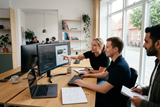 Moderne webbureau i Veddum med dansk team, der arbejder med design, data og digital udvikling