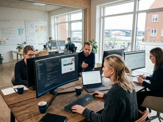Realistisk kontor med skandinavisk webbureau i Vilsund Vest og arbejde med digital markedsføring