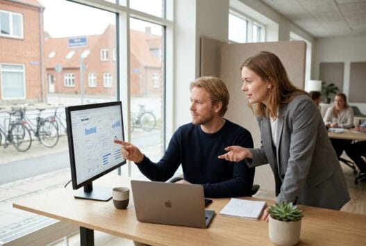 Skandinavisk webbureau i Vodskov med team, der arbejder med digitale dashboards og design